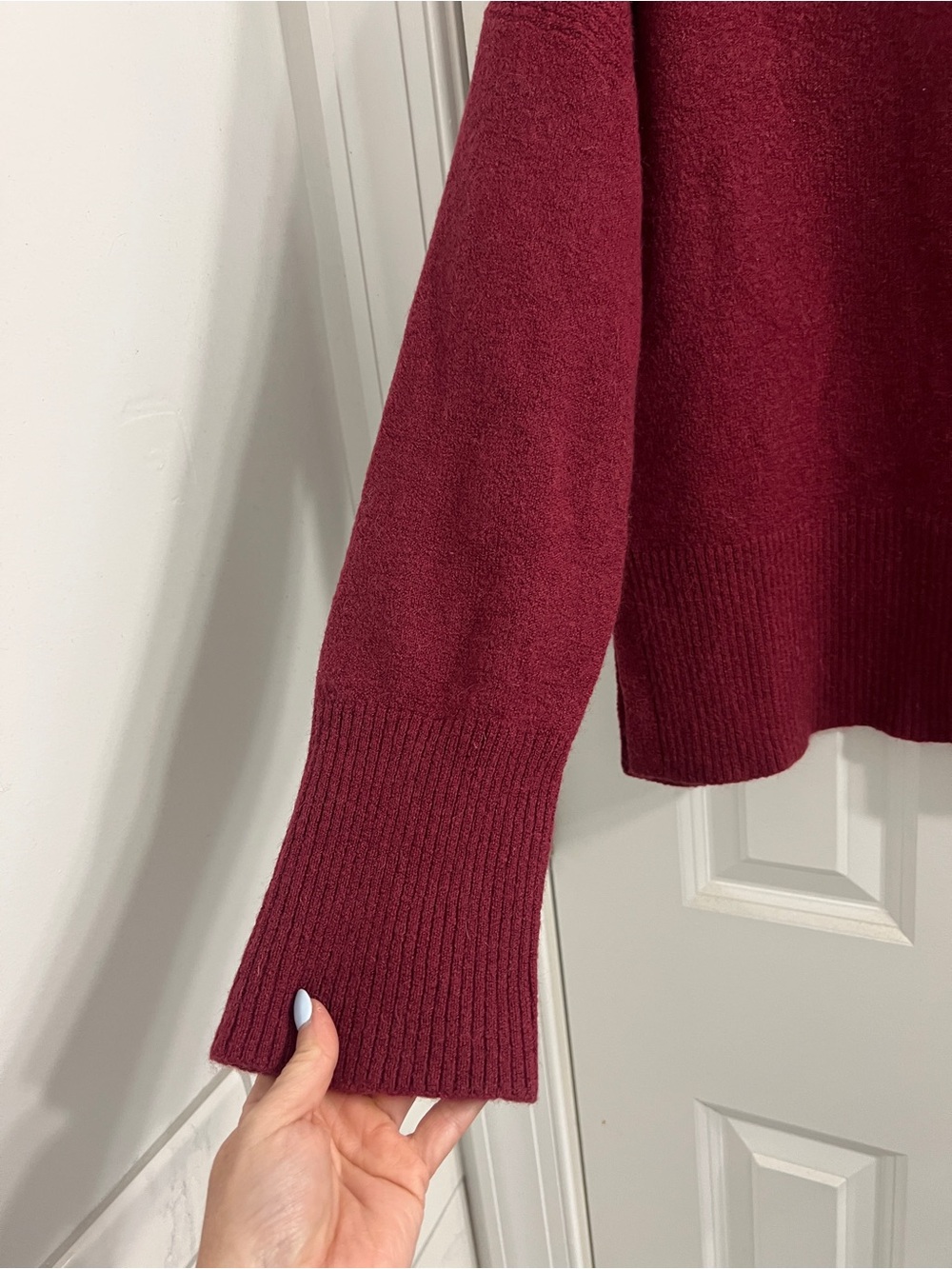 J. Crew Burgundy Wool Turtleneck Sweater- Small - Picture 4 of 9